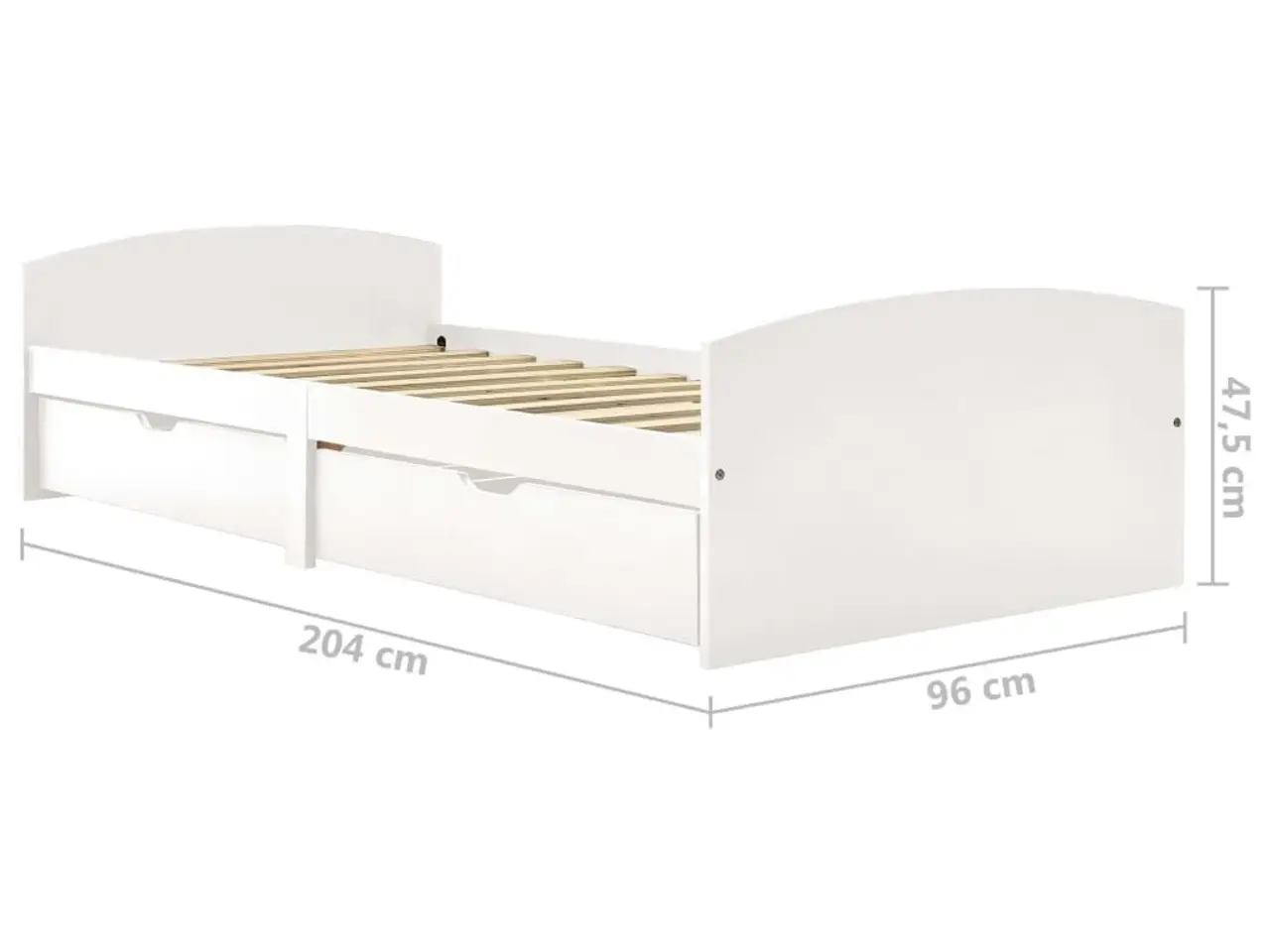 Billede 7 - Sengestel med 2 skuffer uden madras 90x200 cm hvid