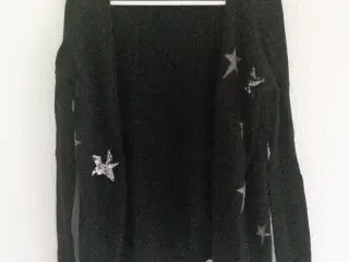 Sort cardigan med stjerner