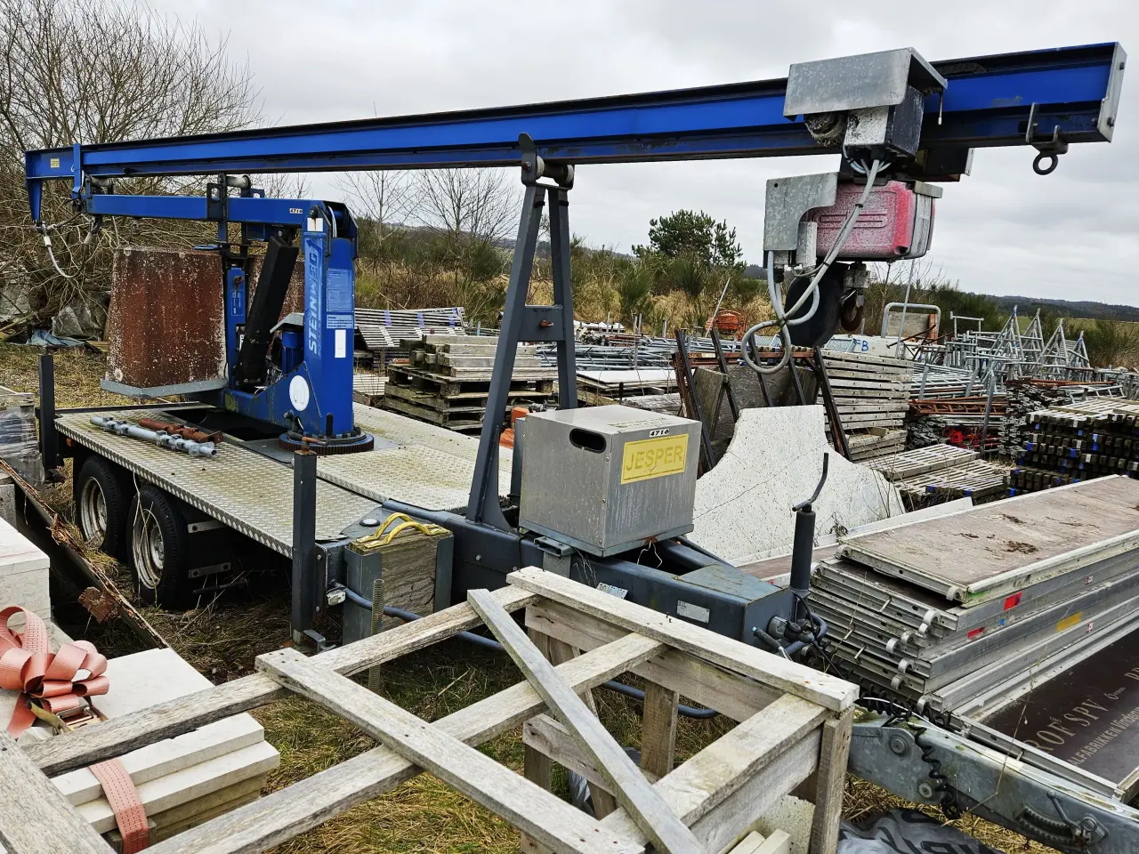 Billede 1 - Minikran på trailer til bil / Steinweg MK300