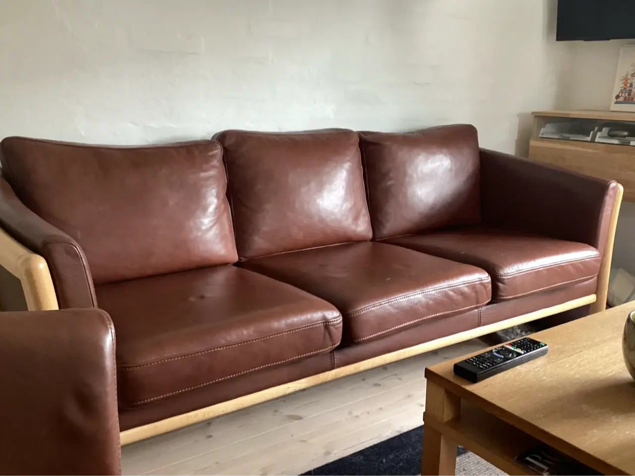 Billede 3 - Sofasæt brun læder