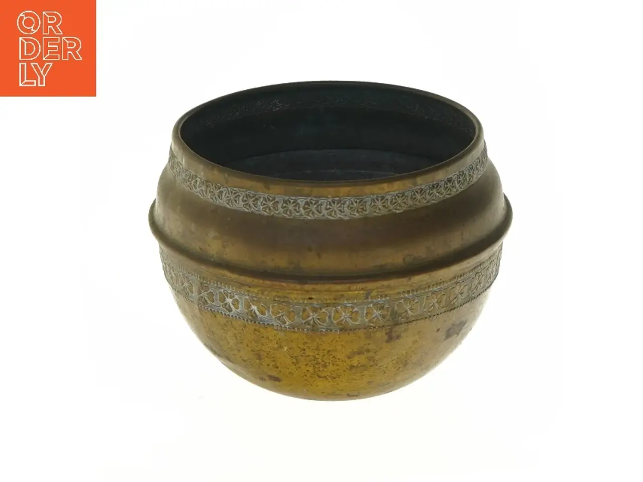 Billede 1 - Dekorativ messing vase (str. Ø 12x13 cm)