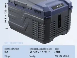 Vevor bil køleskab 9 ltr.