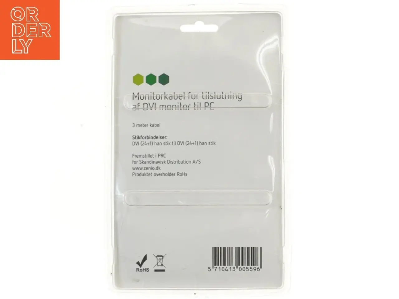Billede 2 - DVI monitor kabel, 3 meter fra Zenio (str. 300 cm)