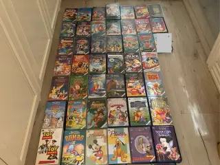 Disney tegnefilm på VHS bånd 51 stk. VHS film