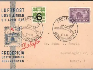 Luftpost Udstillingen - Fredericia 1942 - Postkort - Brugt