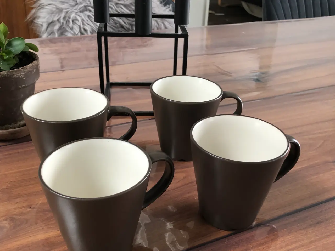 Billede 4 - 4 stk kaffekopper brun