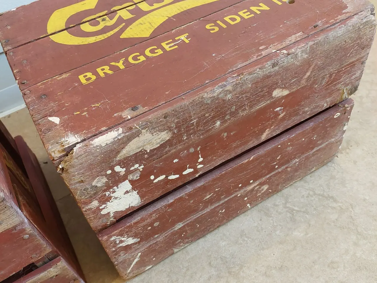 Billede 8 - Originale Carlsberg Ølkasser i træ - 2 stk.