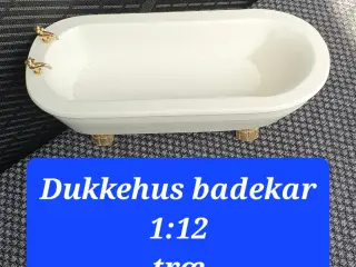 Dukkehus badekar 1:12 træ