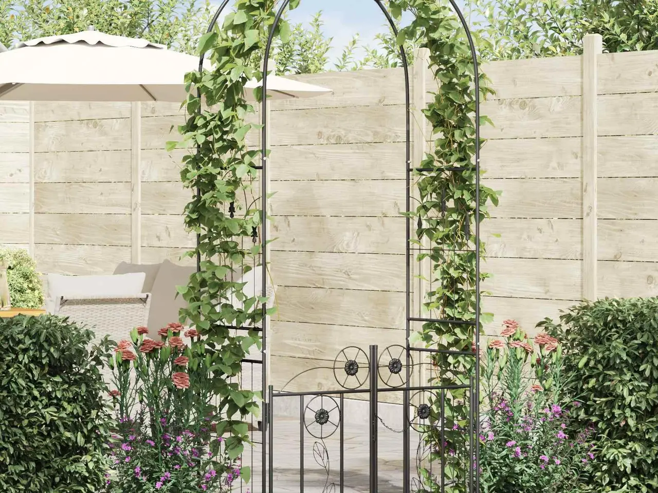 Billede 1 - Havebue Ensfarvet Sort 102 x 50 x 218 cm