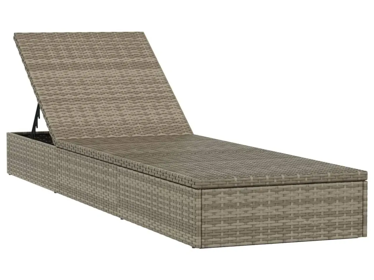 Billede 3 - Liggestol 1 stk. med hynde 201x55x62 cm polyrattan grå