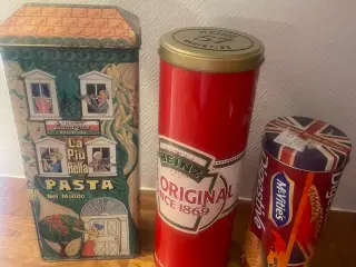 Vintage blikdåser sælges.