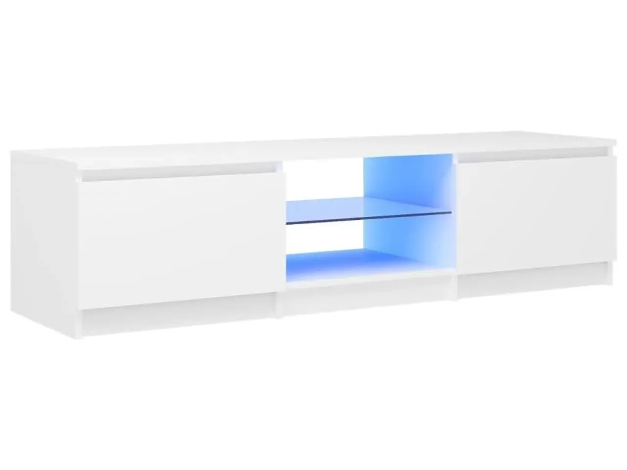 Billede 2 - Tv-skab med LED-lys 140x40x36 cm hvid