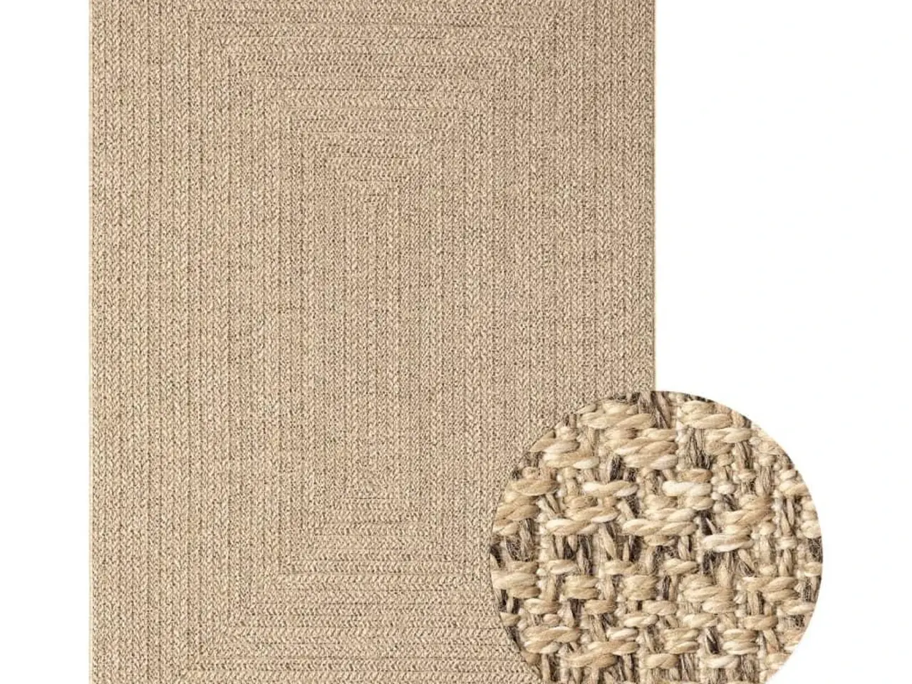 Billede 2 - Gulvtæppe ZIZUR 200×290 cm - jute-look til inde og ude