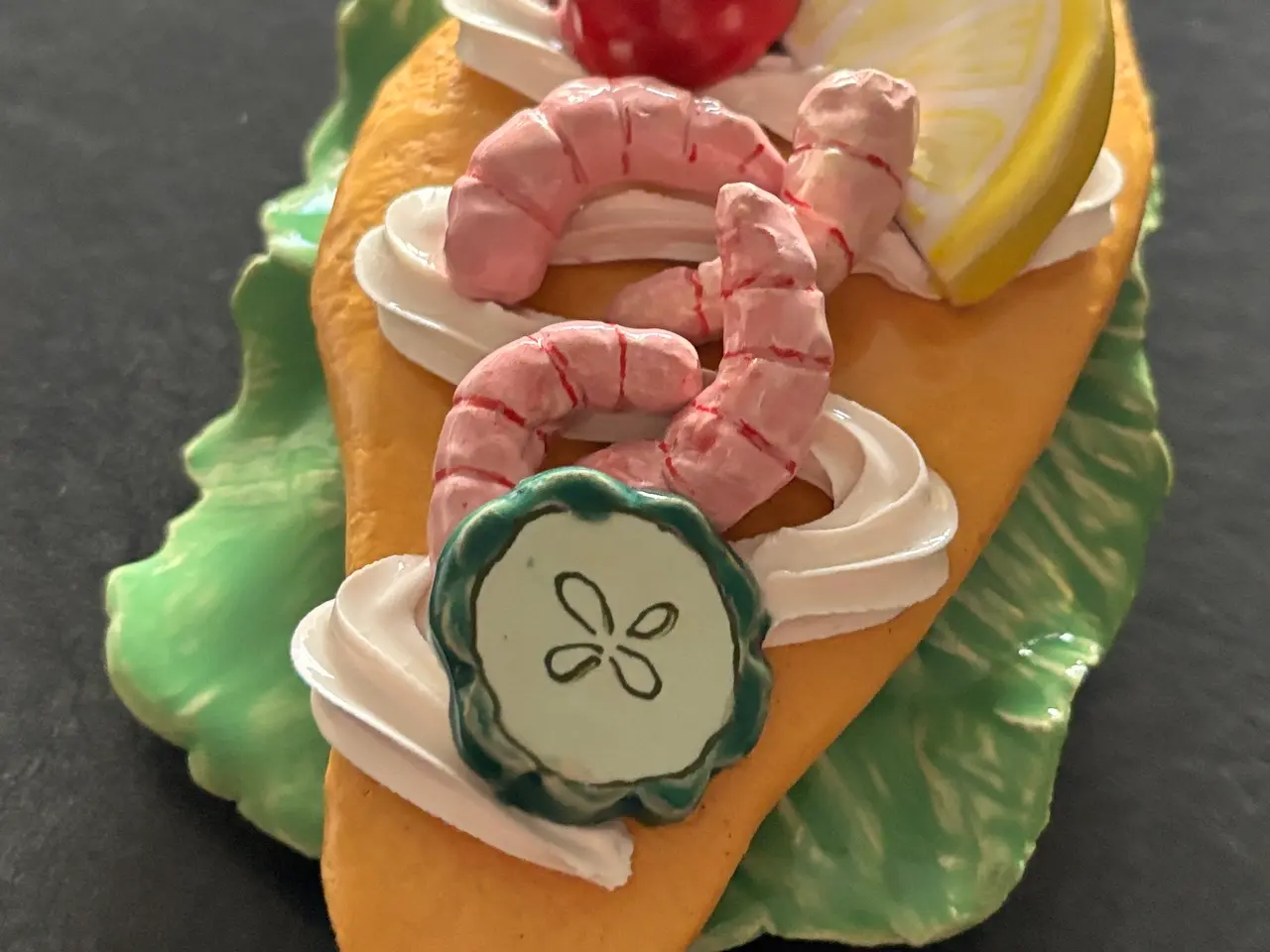 Billede 2 - Smørrebrød i keramik - Fiskefilet