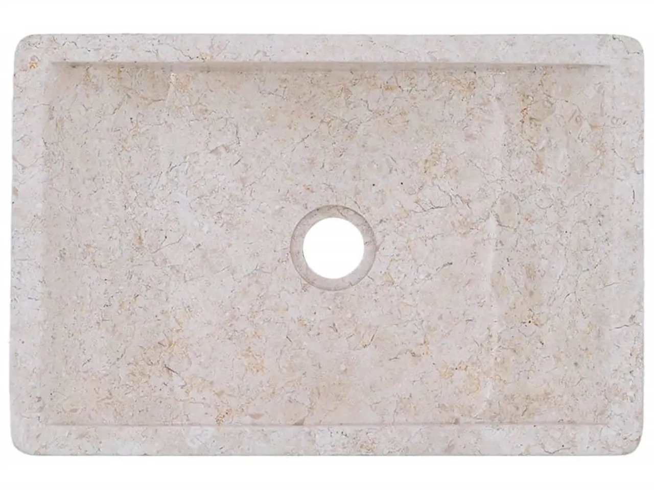 Billede 11 - Håndvask i marmor 45 x 30 x 12 cm - cremefarvet højglans