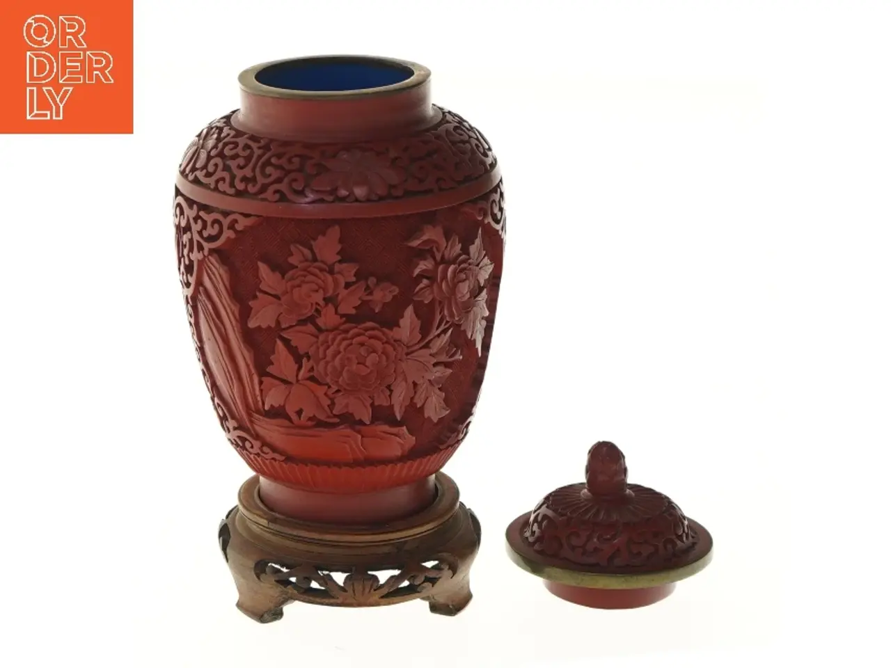 Billede 5 - Dekorativ vase med låg (str. 21,5 cm)