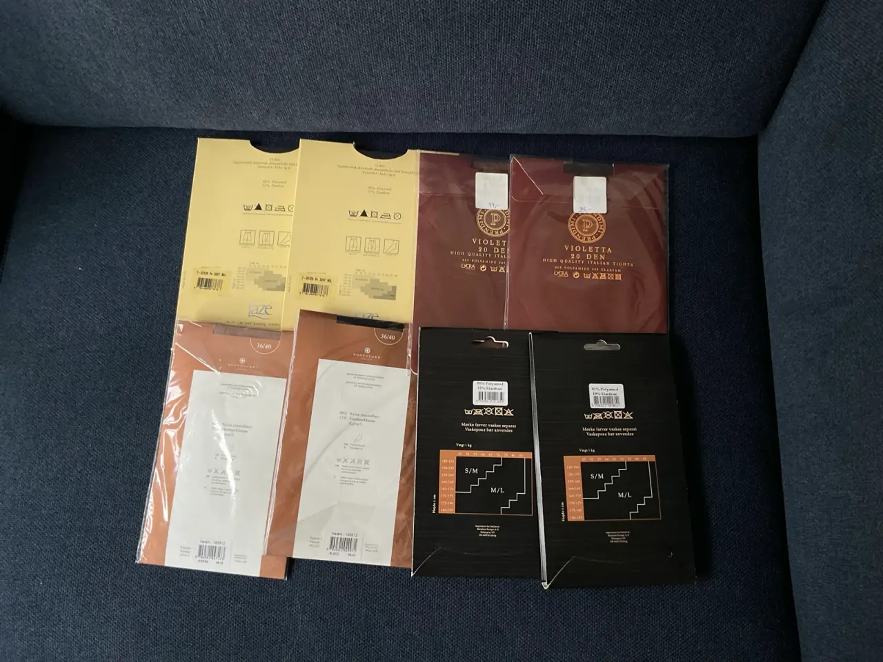 Billede 2 - 8 nye par nylon strømpebukser i farverne sort, mør