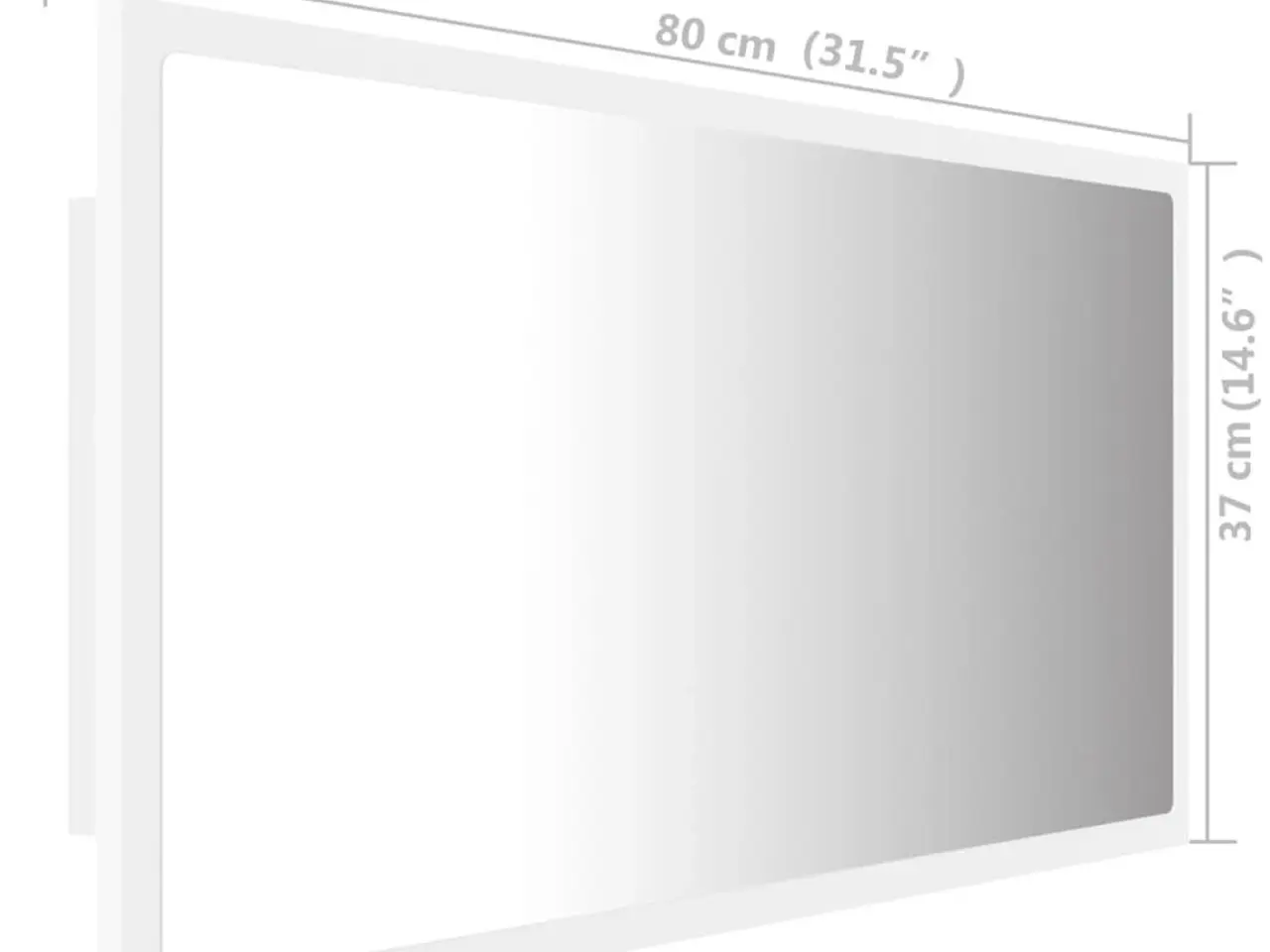 Billede 12 - Badeværelsesspejl med LED-lys 80 x 8,5 x 37 cm - hvid