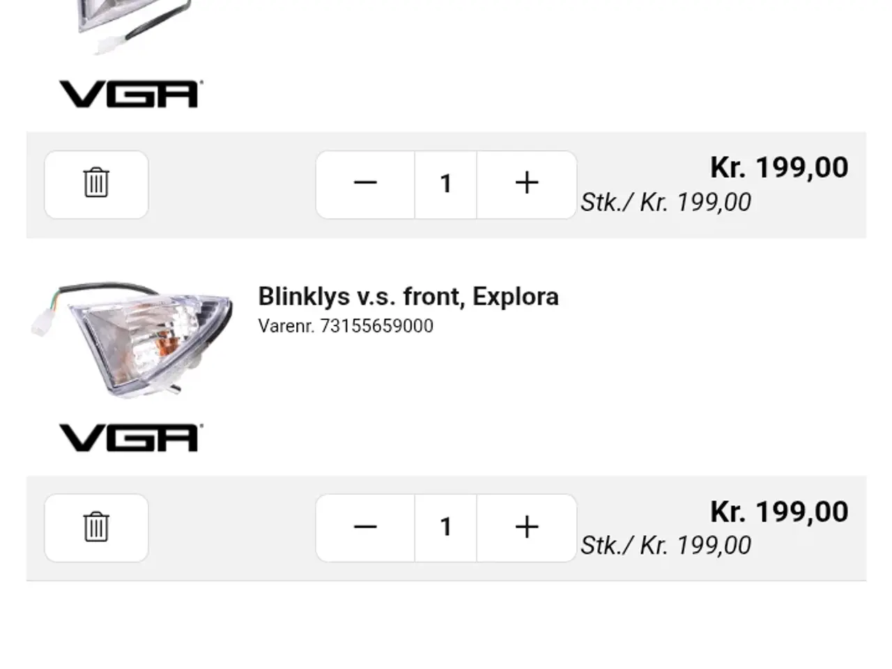 Billede 3 - 2 stk originale blinklys foran til vga explora