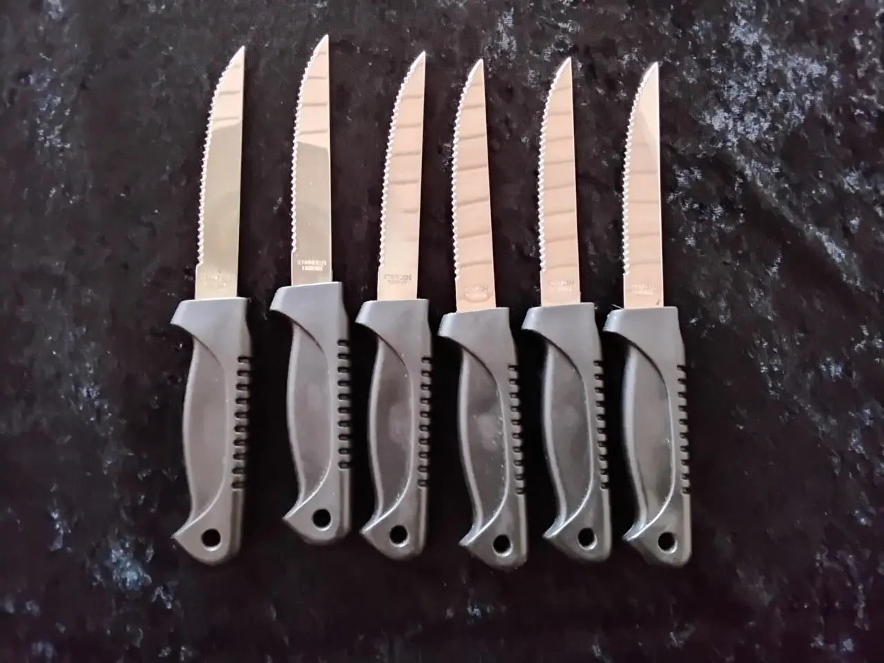 Billede 1 - Nye grill-knive, rustfrit stål og sorte plast-greb