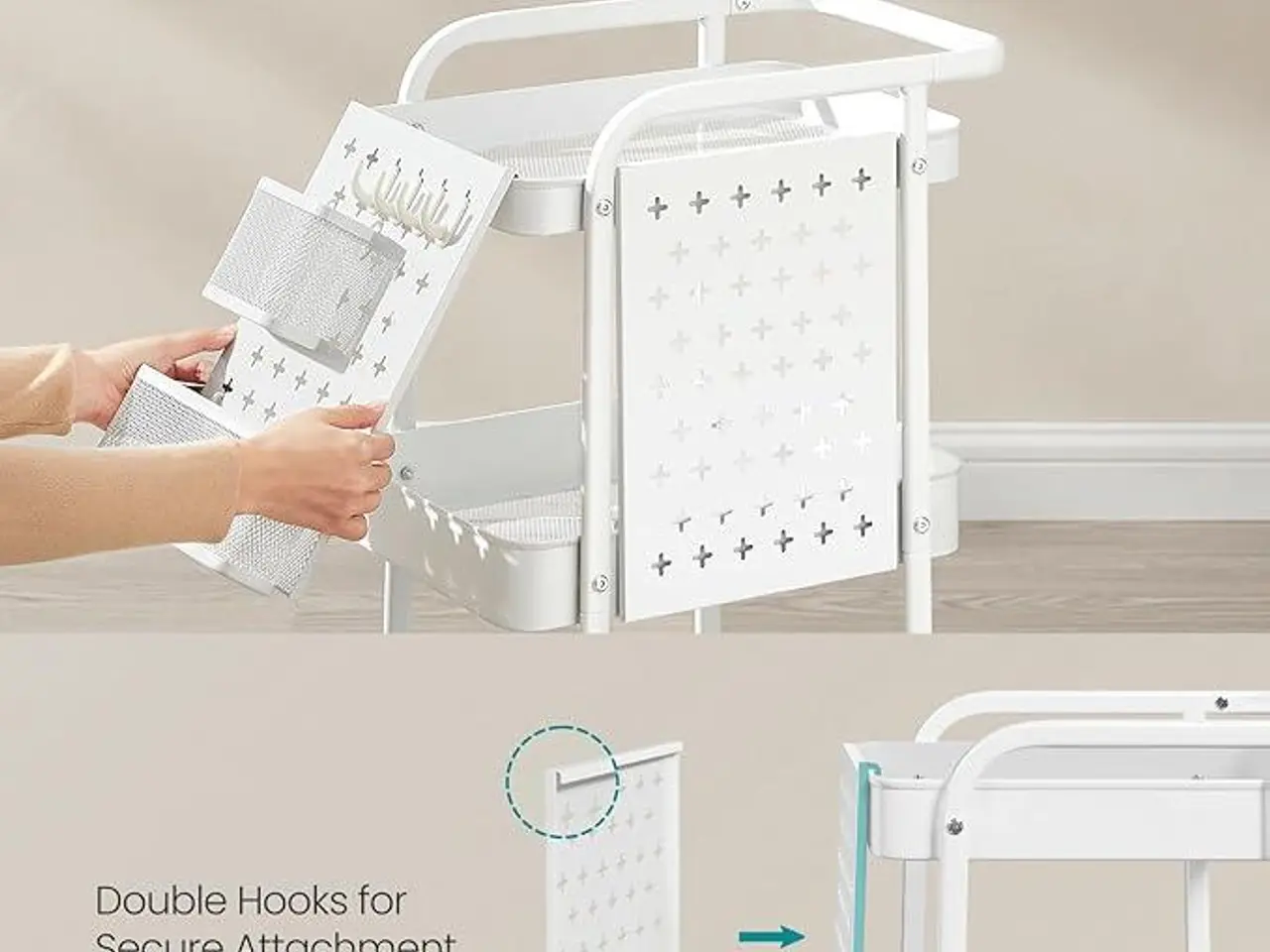 Billede 4 - Opbevaringsvogn med 3 hylder - Cloud White