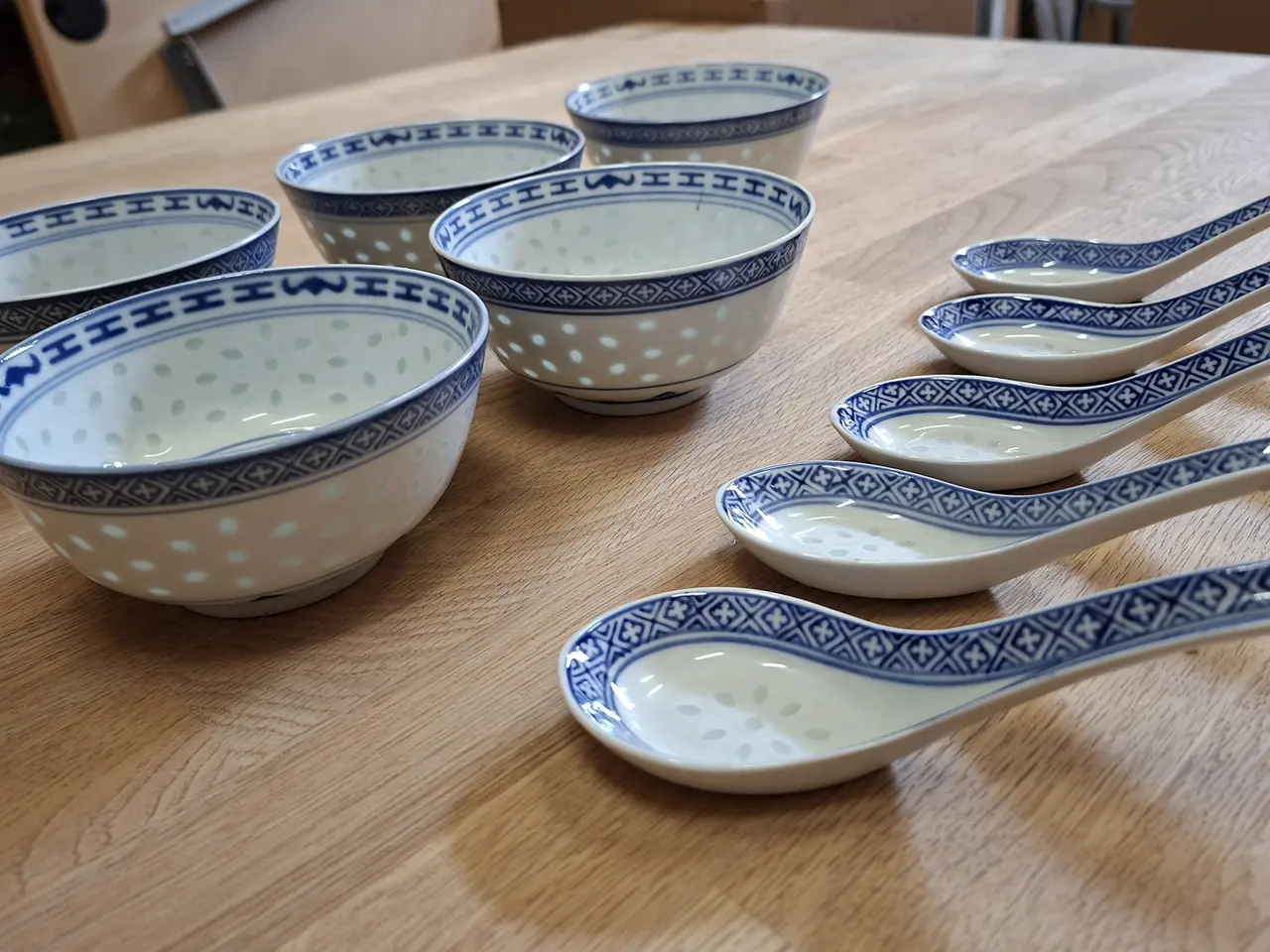 Billede 1 - 5 sæt Vintage kinesiske risskåle - Jingdezhen