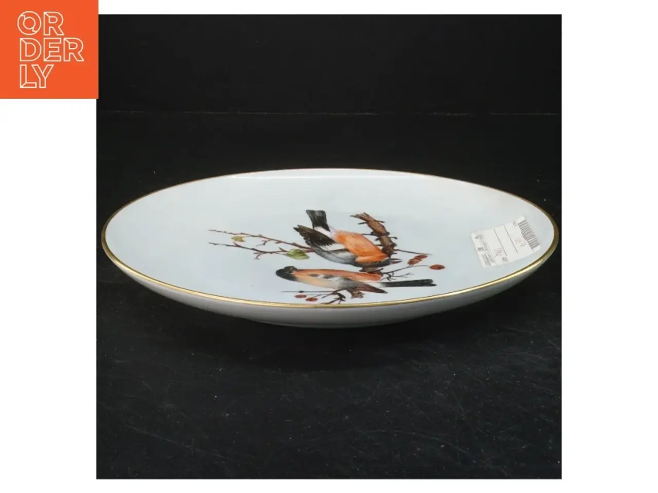Billede 2 - Dekorativt porcelænsfad med fuglemotiv fra b&g (str. Ø 24 cm)