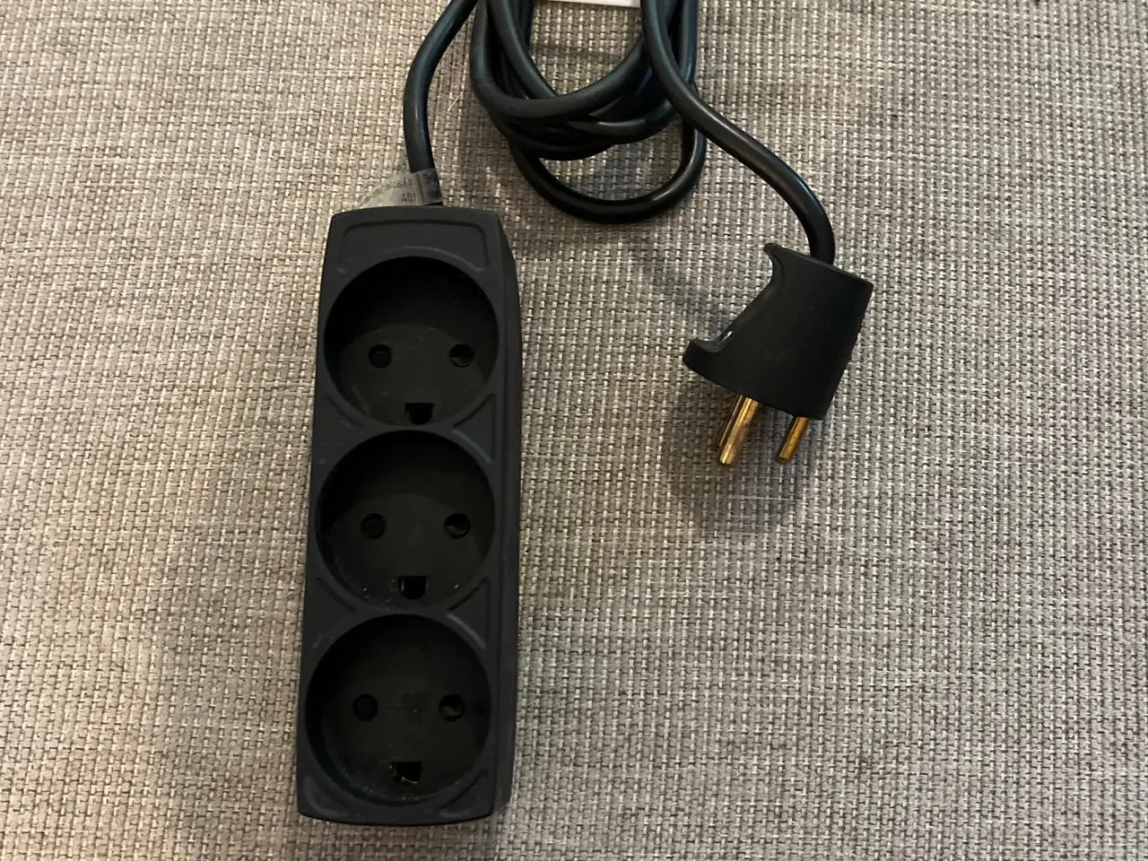 Billede 1 - Sort 3-vejs forlængerledning adapter