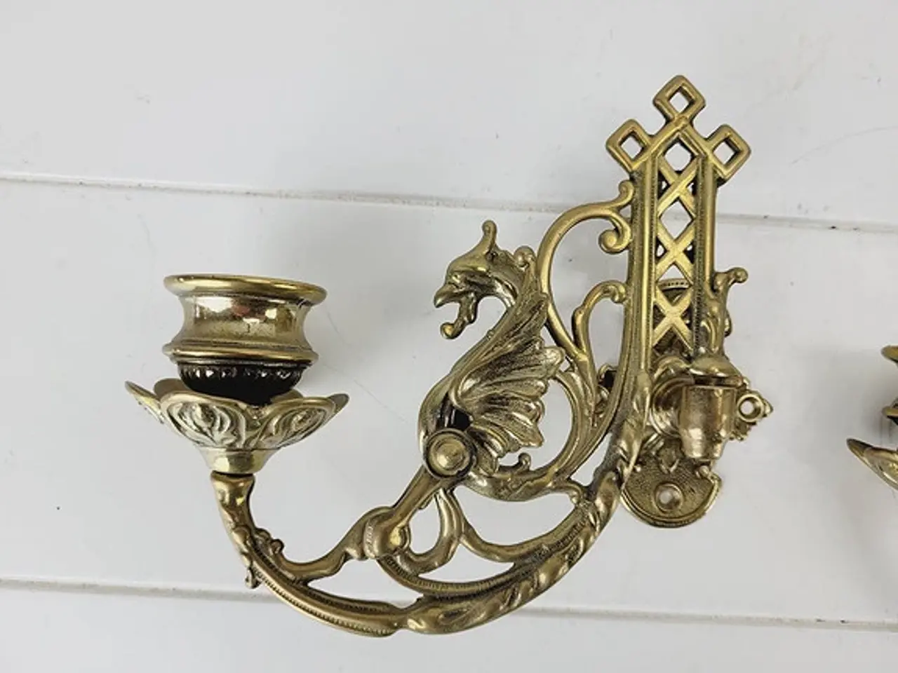 Billede 4 - Dragon Brass Candleholder / Vægstager