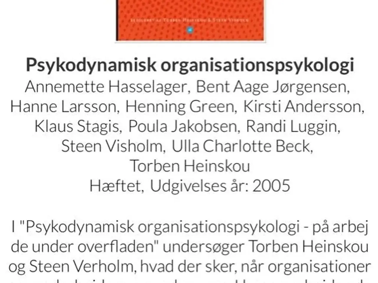 Billede 2 - Psykodynamisk organisationspsykologi