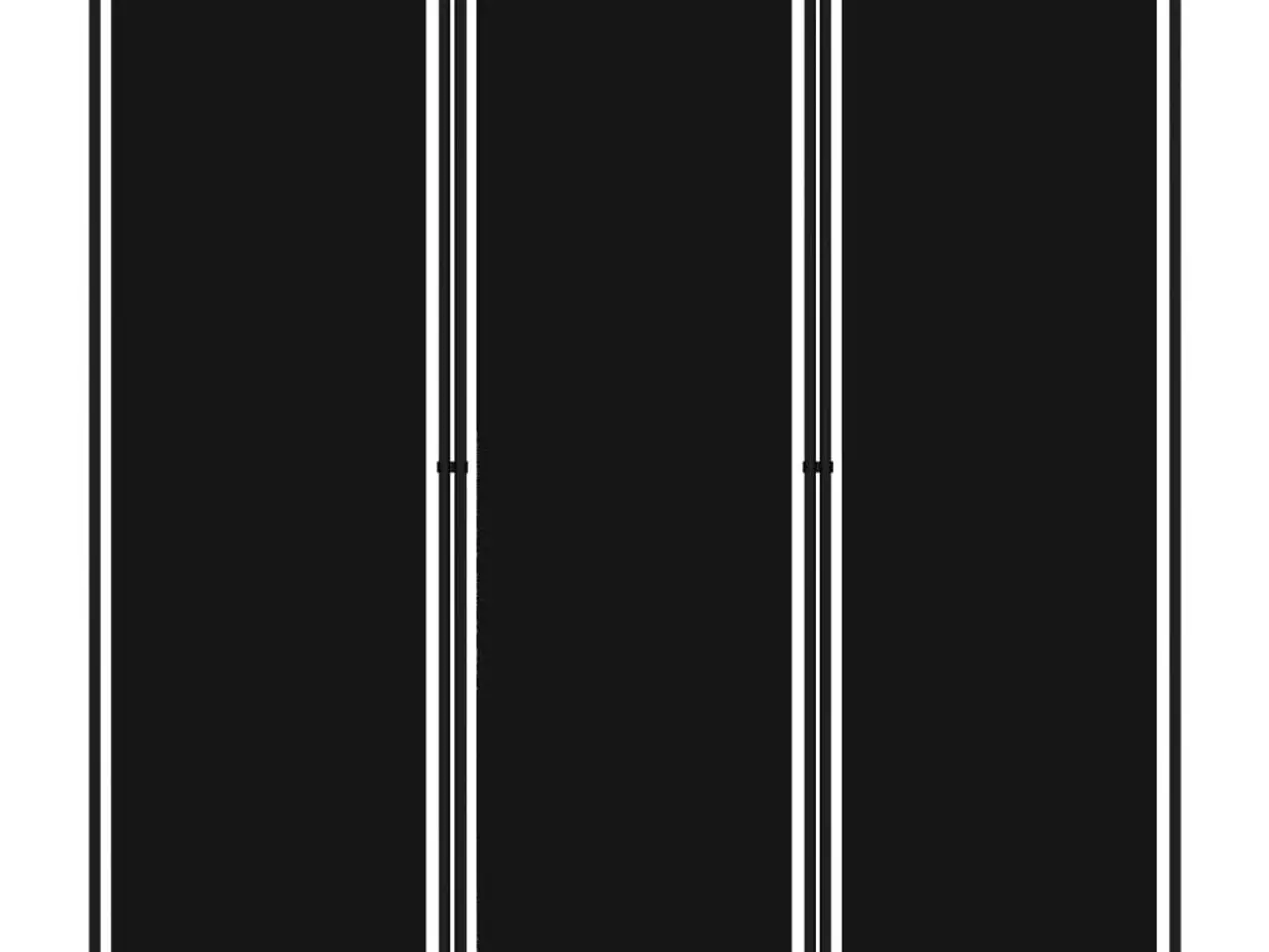 Billede 1 - 3-panels rumdeler 150 x 180 cm sort