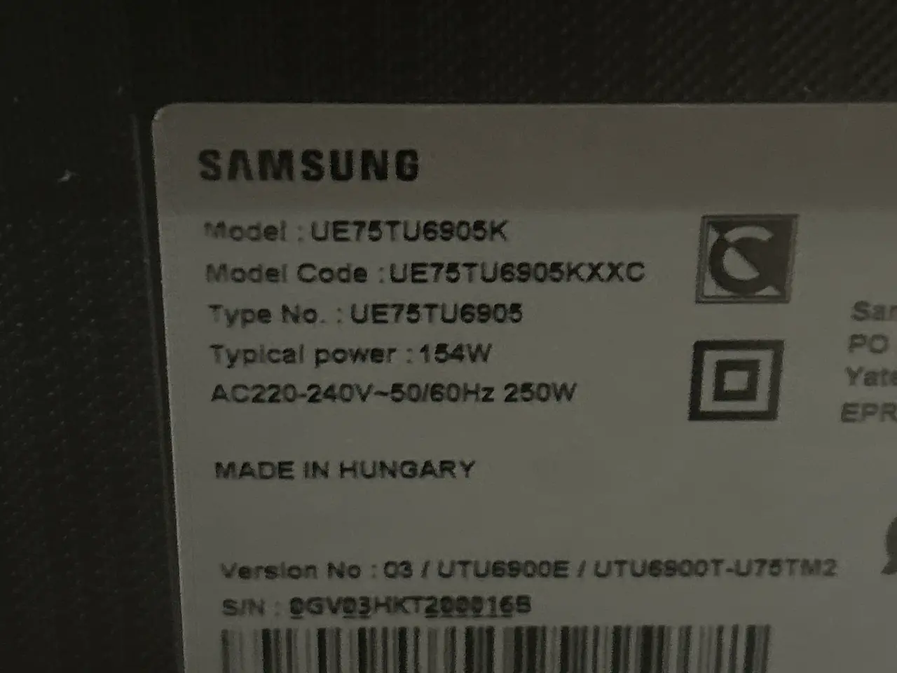 Billede 4 - Fjernsyn SAMSUNG 75” & dvd afspiller (LÆS BESKRIVELSE)