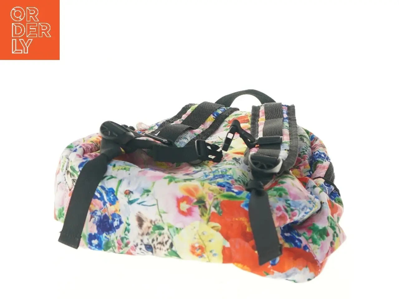 Billede 4 - Blomstret Molo rygsæk med vedhæng (str. 43x17x34 cm)