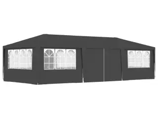 Festtelt med sidevægge 4x9 m 90 g/m² antracitgrå