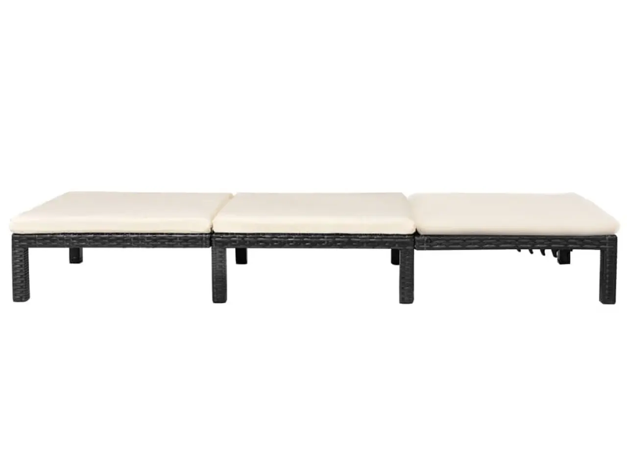 Billede 5 - Solseng i polyrattan med hynde - sort/creme