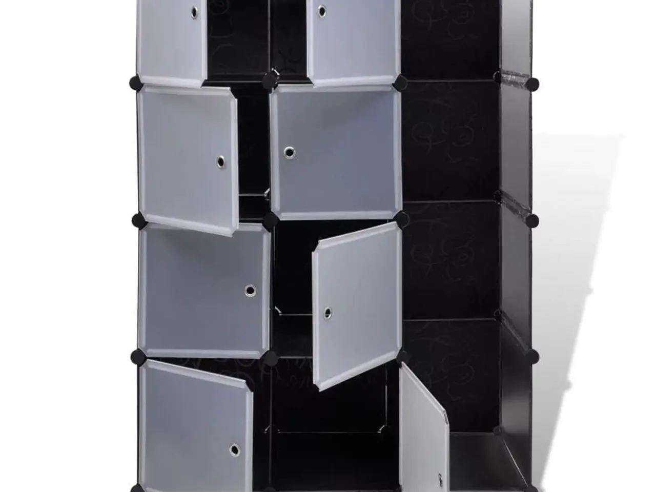 Billede 4 - Modulskab med 9 rum 109×36,5×143 cm - sort/hvid