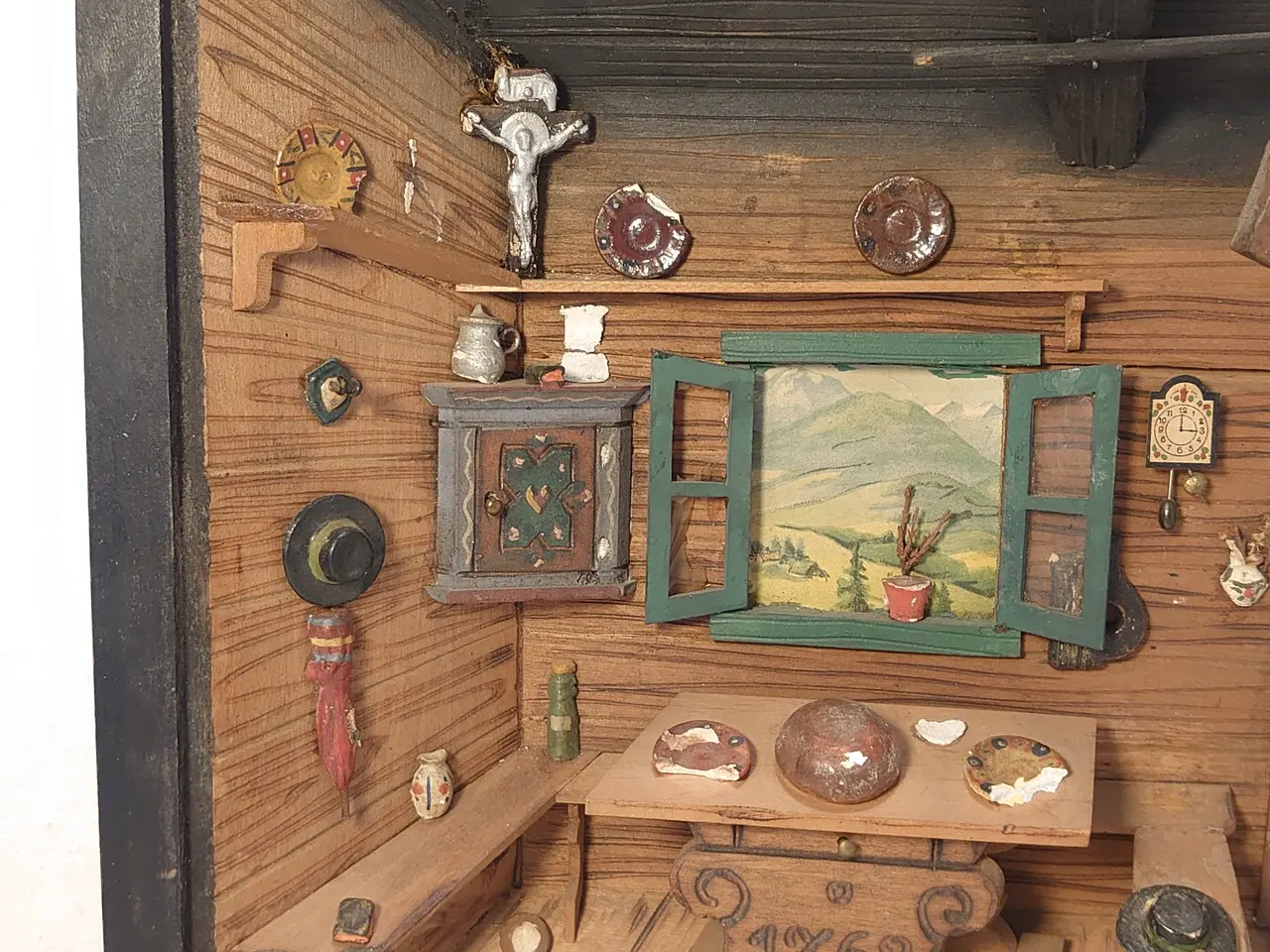 Billede 2 - Erzgebirge: Tittekasse/diorama fra 1940-50. L45cm.