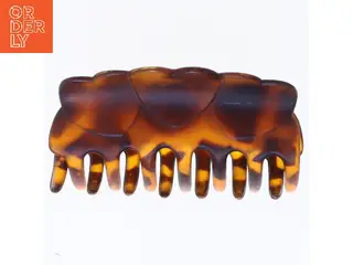 Lille hårklemme i skildpadde-look plast (str. 9x4 cm)