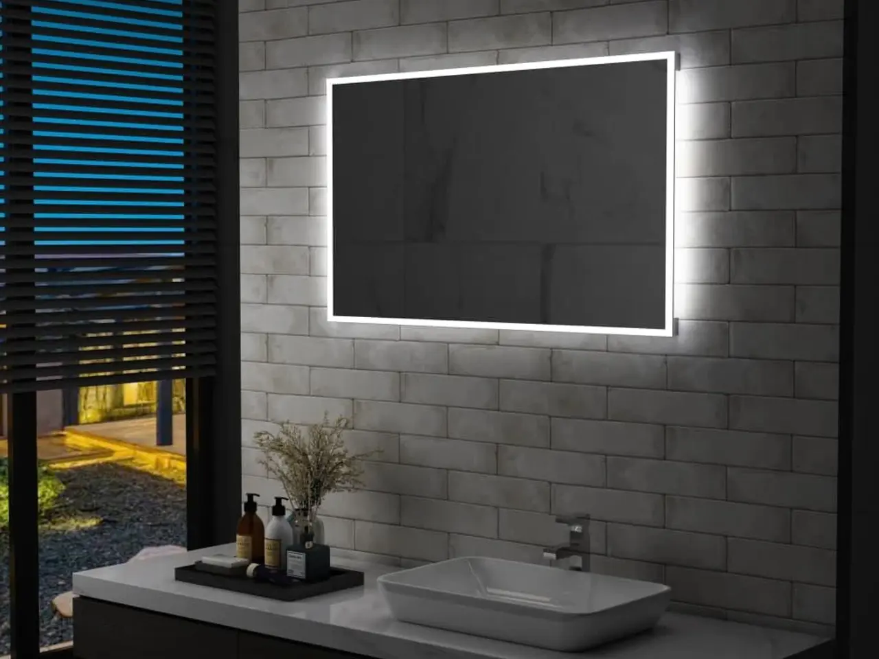 Billede 1 - LED-vægspejl til badeværelset 100x60 cm