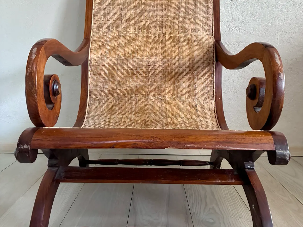 Billede 3 - Teak loungestol med fransk flet