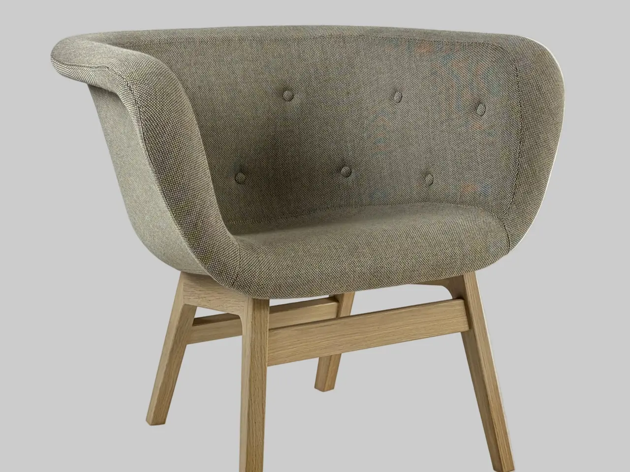 Billede 1 - +HALLE Chester Loungestol – Beige/Eg Stel