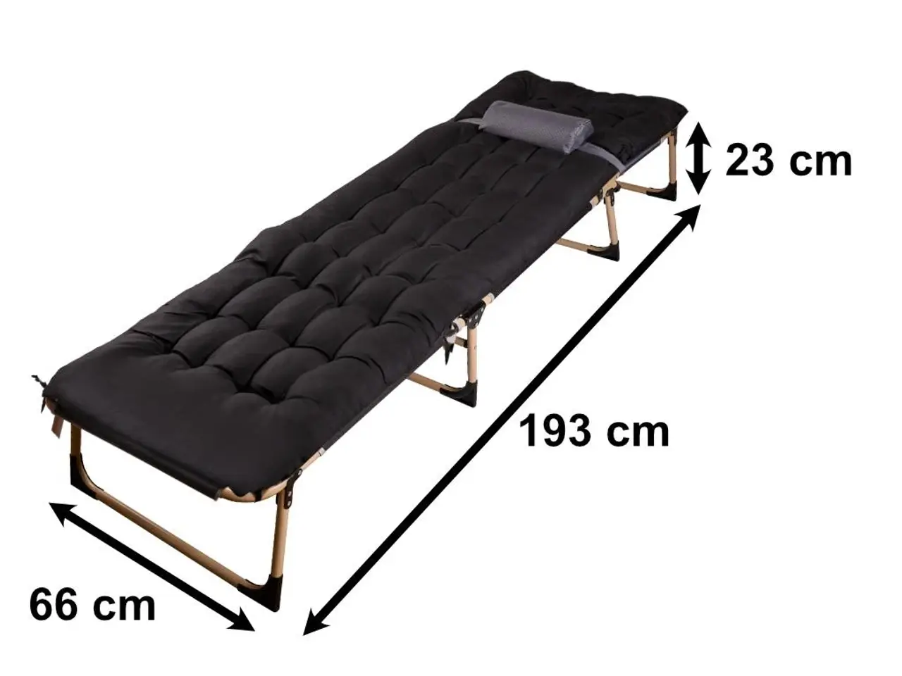 Billede 4 - Sammenklappelig feltseng 193 cm - sort rejsefeltseng med puder