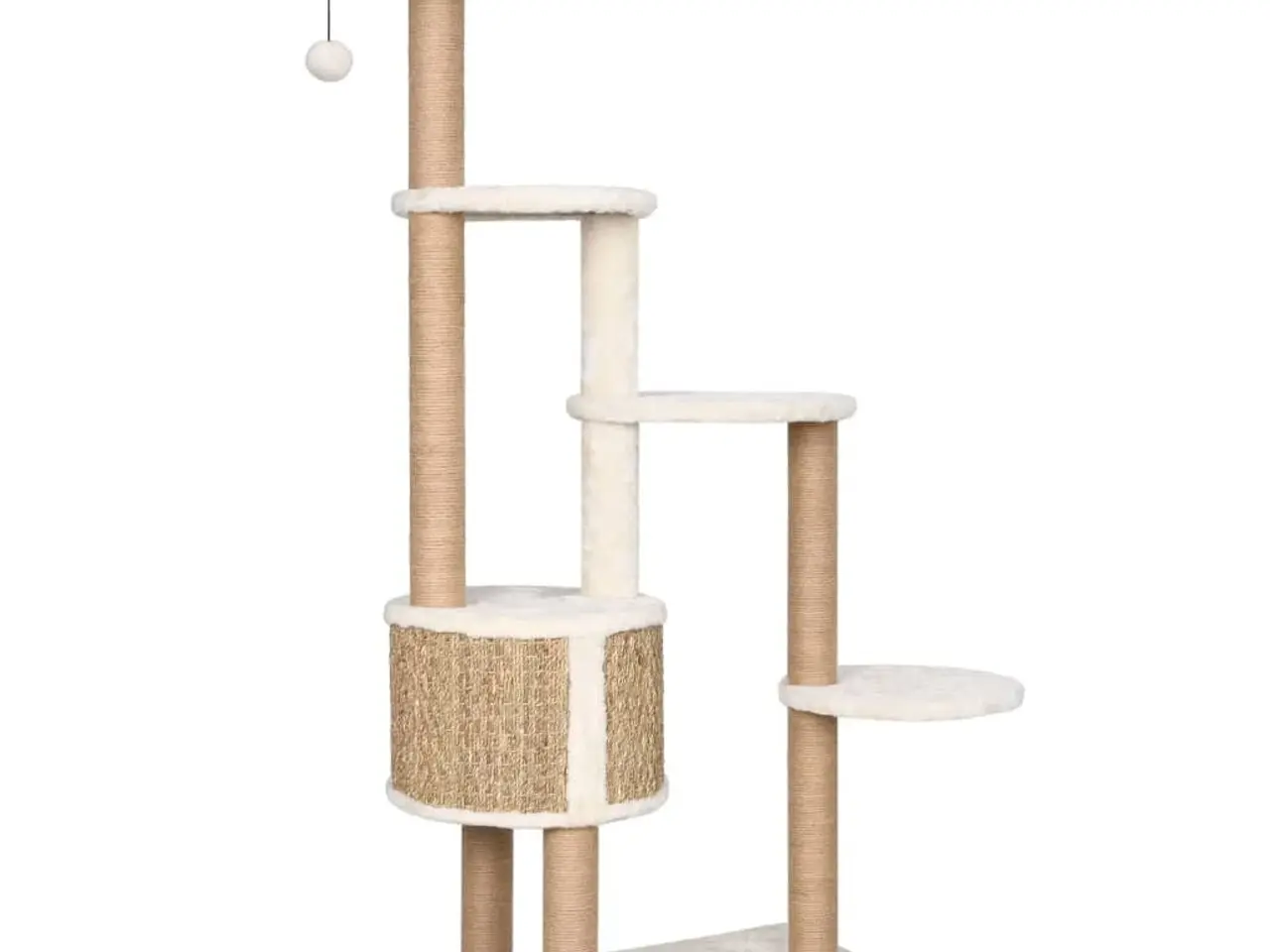Billede 5 - Kradsetræ med luksushynde og kradsestolpe 148 cm - søgræs, beige