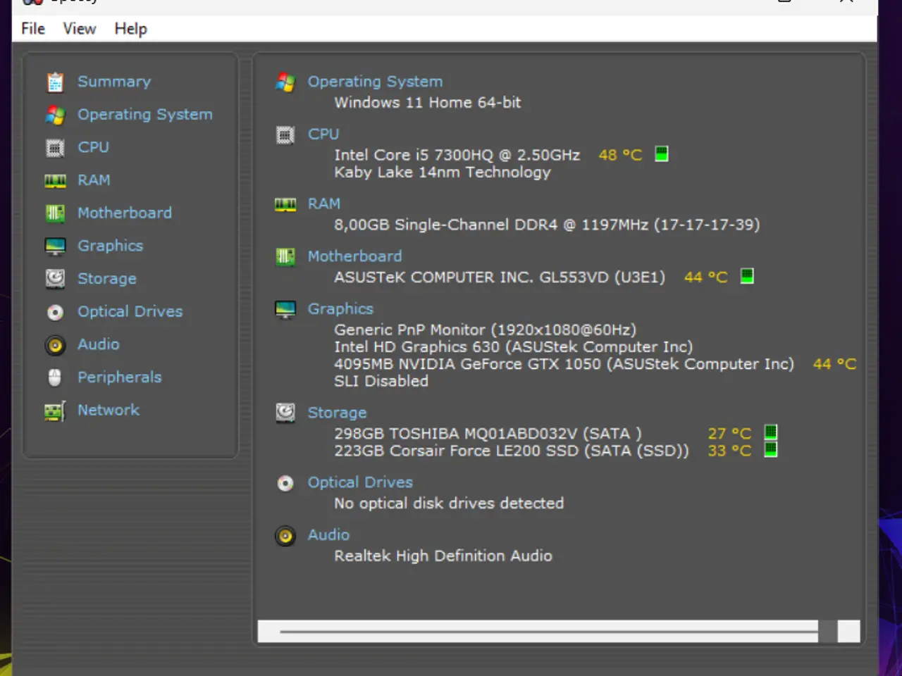 Billede 10 - ASUS ROG GL553VD, i5-7300HQ, 2.50 GHz. GTX 1050