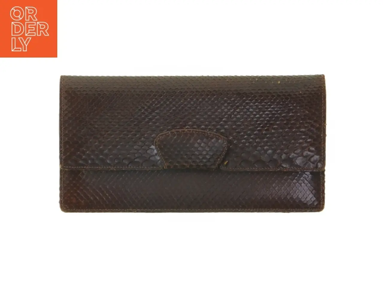 Billede 1 - Brun clutch. Firben? Slange?(str. 25 x 13 cm)