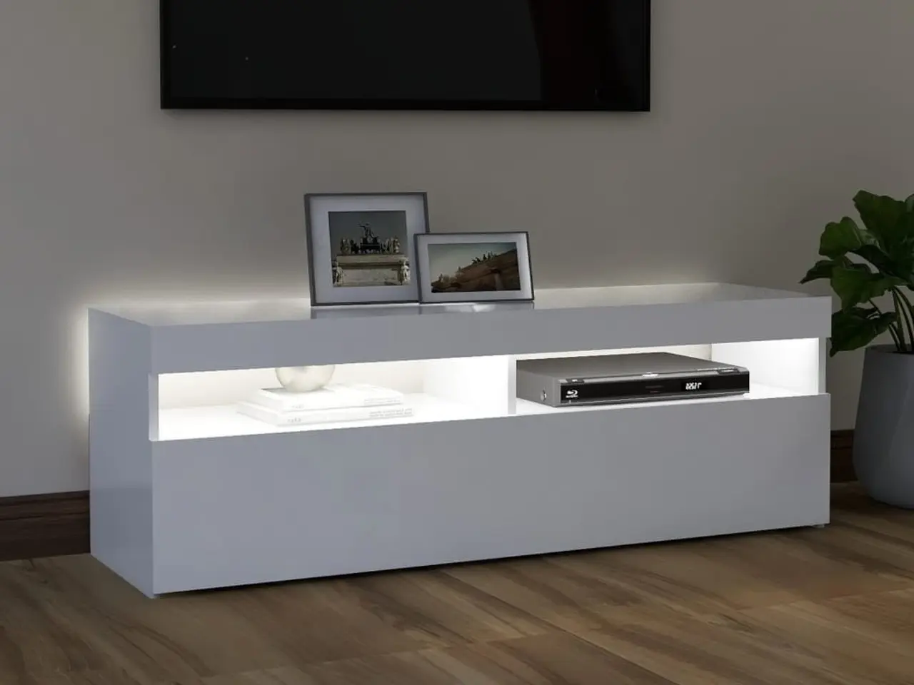 Billede 3 - Tv-skab med LED-lys - 120 × 35 × 40 cm, hvid