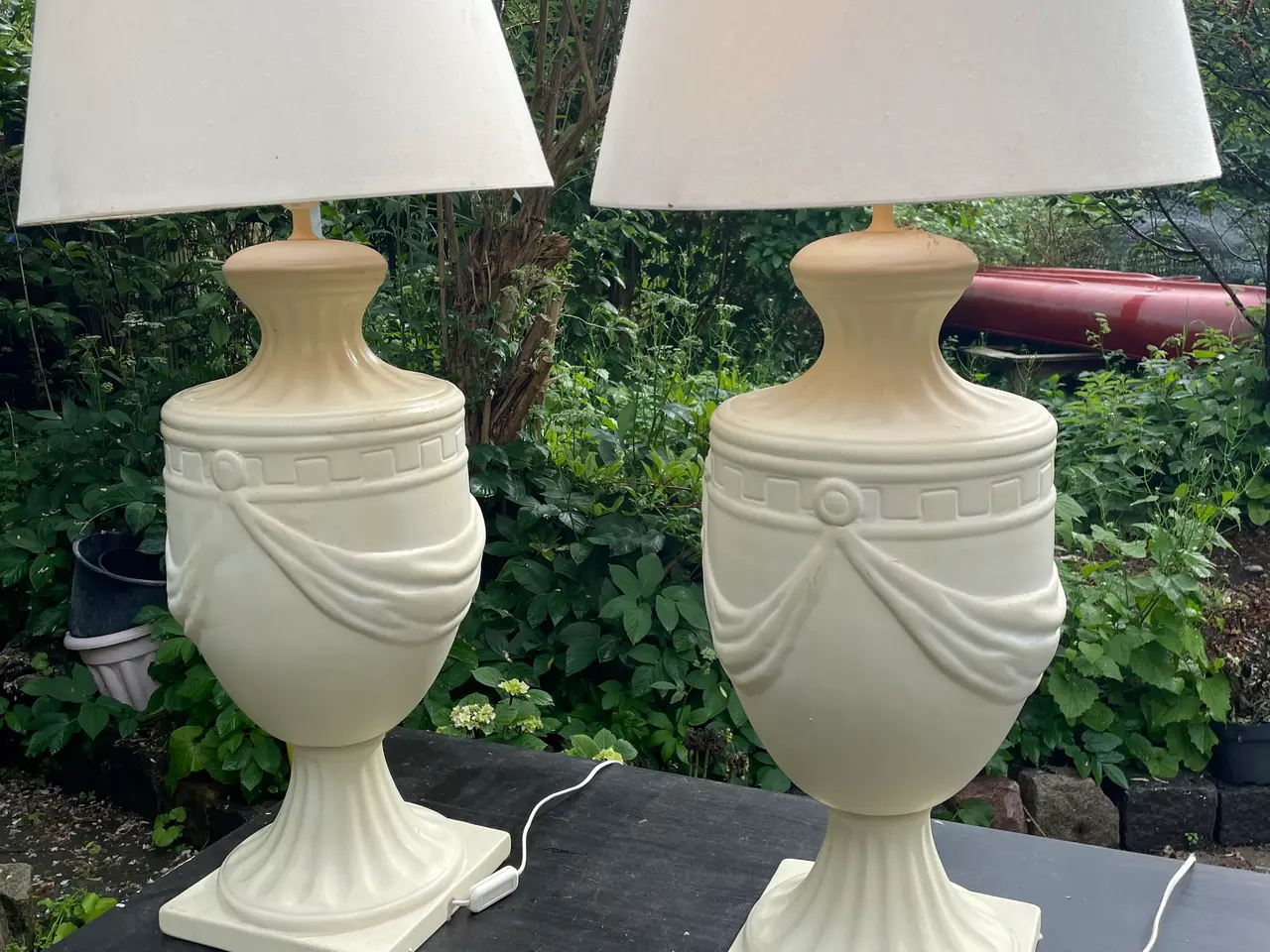 Billede 1 - 2 store sandfarvede lamper