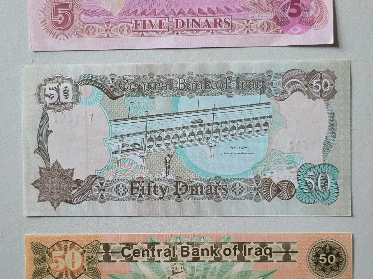 Billede 3 - stk. Dinar sedler, Irak, Saddam Hussein