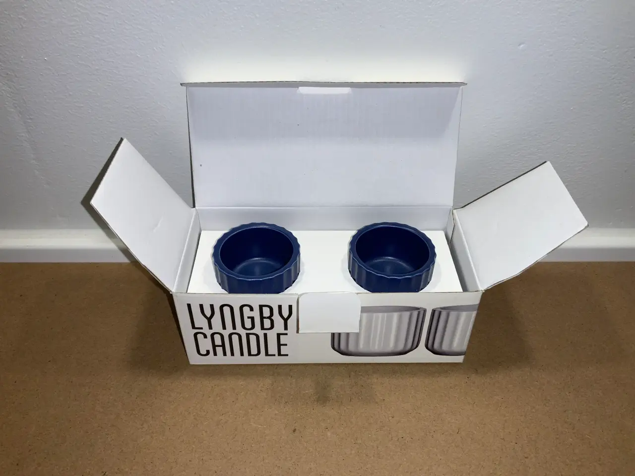 Billede 5 - Porcelæn Lyngby Lysestage 2 stk. 5 cm., Matt Blue