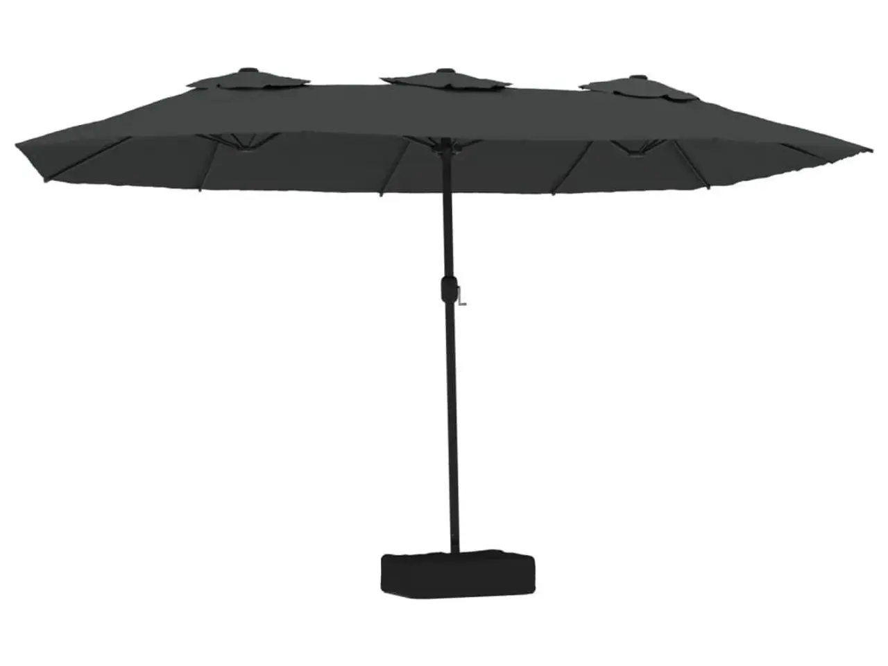 Billede 2 - Parasol m. dobbelt parasoldug 449x265 cm antracitgrå